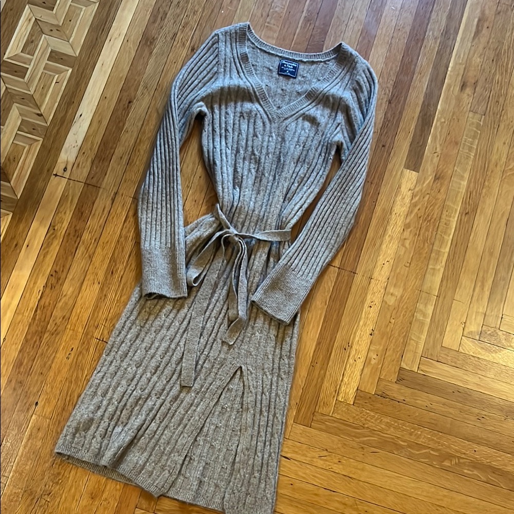 Abercrombie Brown Long Sleeve Midi Dress